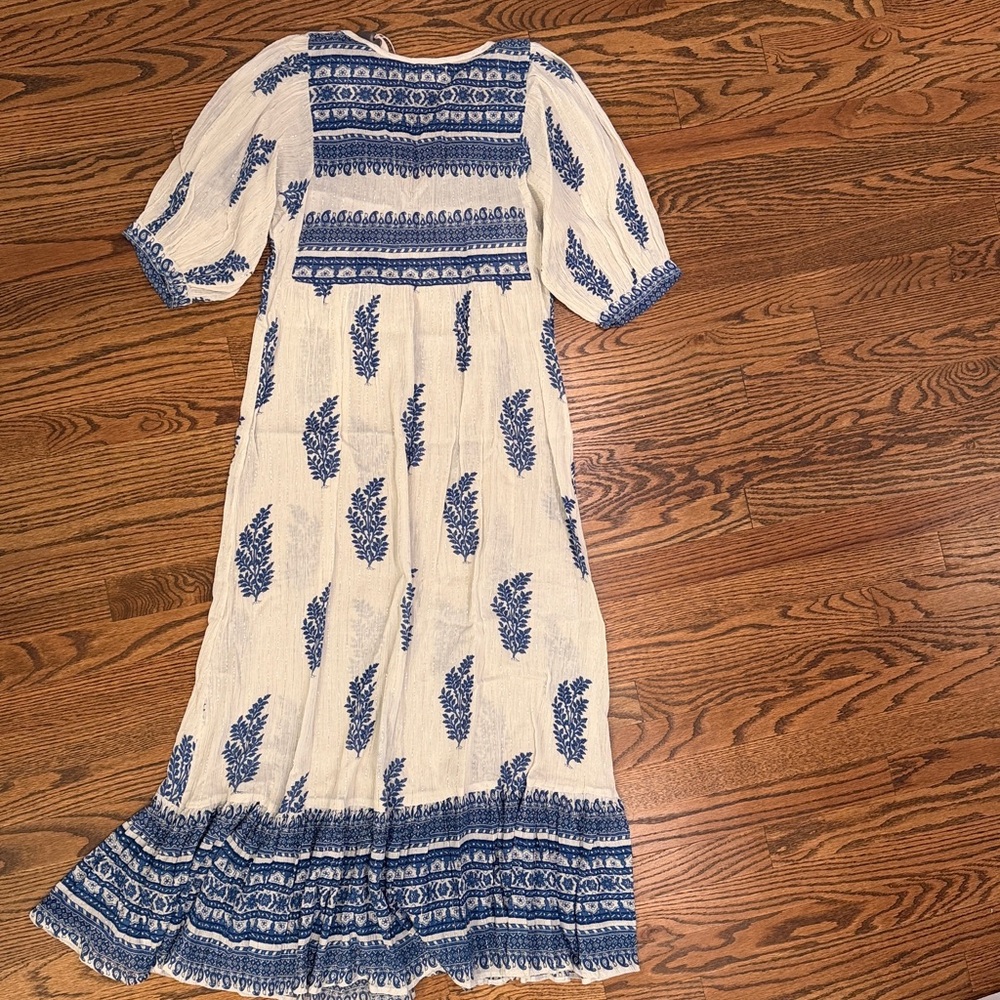 NWT Daughters of India Blue White Dress Cover Up Size XS - Picture 5 of 5